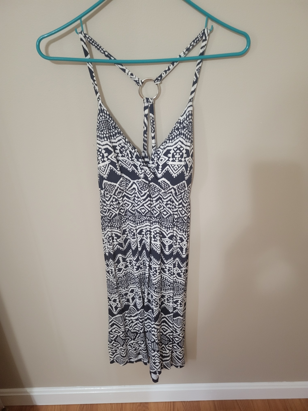 INC International Concepts Navy and White Geometric Print Dress